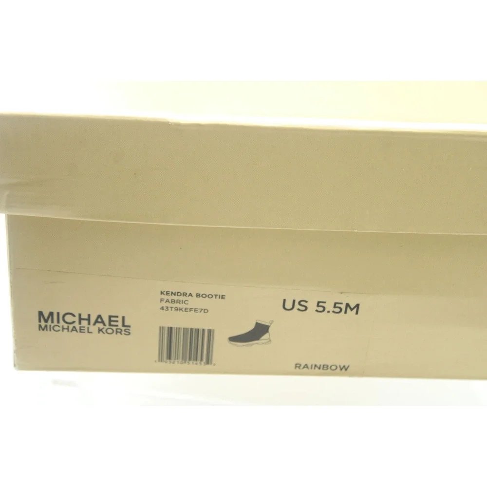 Michael Kors Kendra Rainbow Bootie White Knit Platform 5.5M 43T9KEFE7D